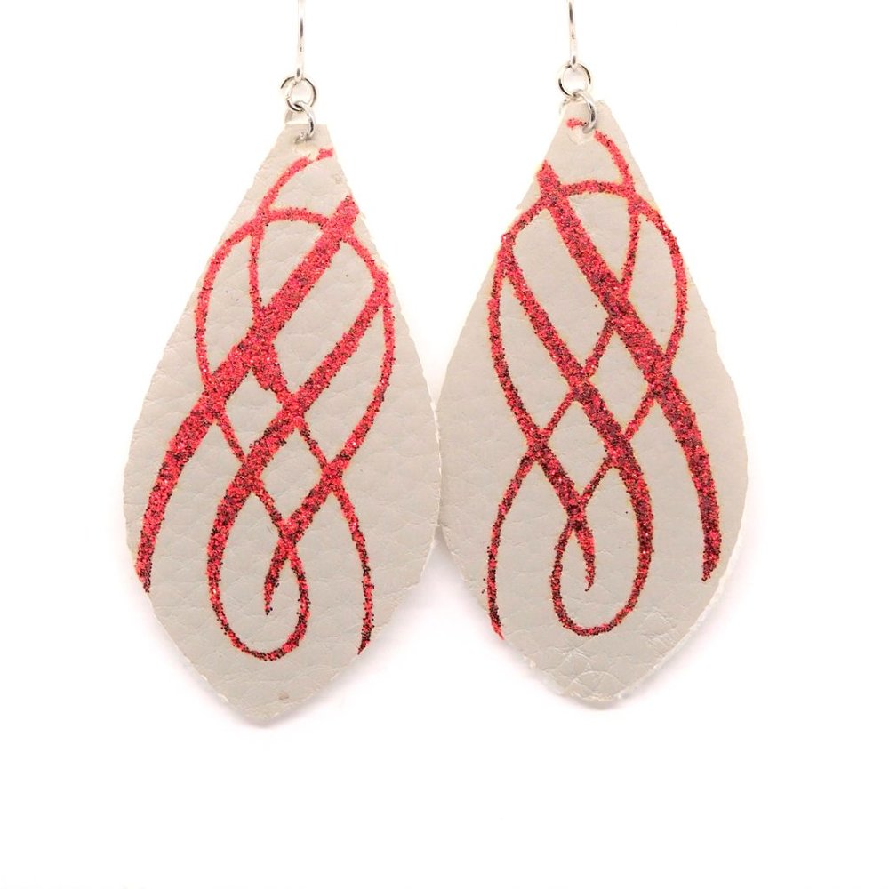 Swirled Red Stained Glass Earrings